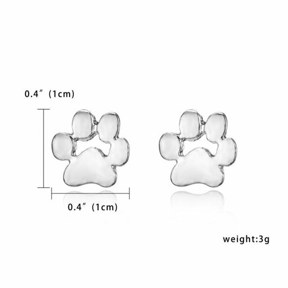 NWOT Silver Paw Prints Studs. - Picture 5 of 6